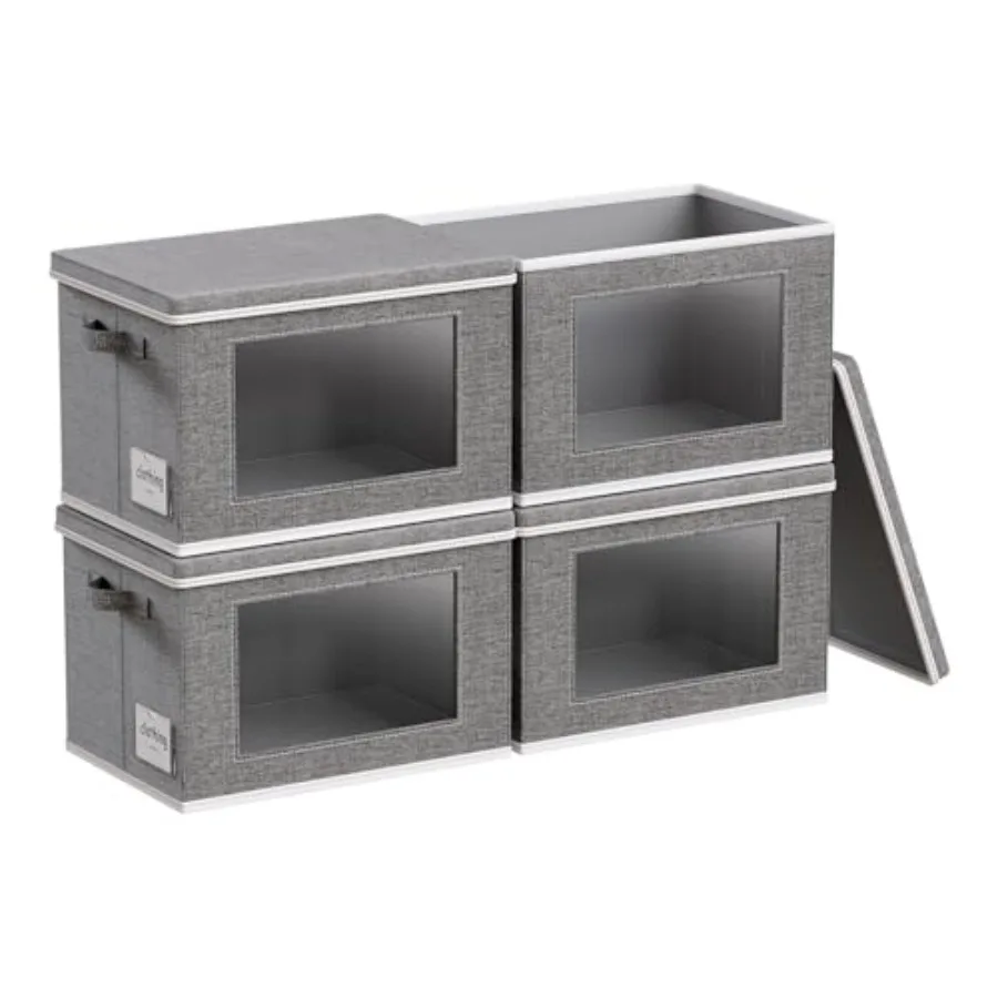 4-Pack Fabric Storage Bins with Lids, Collapsible Closet Storage Bins with Clear Window Large Storage Boxes with Handles Closet
4-Pack Fabric Storage Bins with Lids, Collapsible Closet Storage Bins with Clear Window Large Storage Boxes with Handles Closet