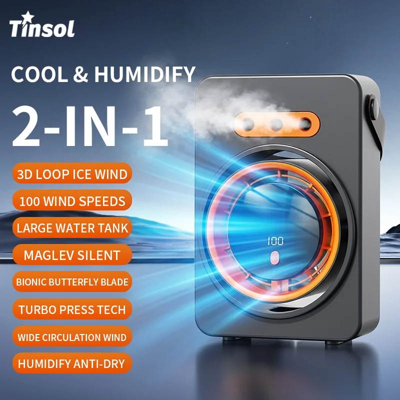 Электрический вентилятор TINSOL с тремя отверстиями для распыления воды, 100-скоростной бесступенчатой регулировкой, портативный настольный охлаждающий вентилятор с многоугольным распределением воздушного потока.
Электрический вентилятор TINSOL с тремя отверстиями для распыления воды, 100-скоростной бесступенчатой регулировкой, портативный настольный охлаждающий вентилятор с многоугольным распределением воздушного потока.