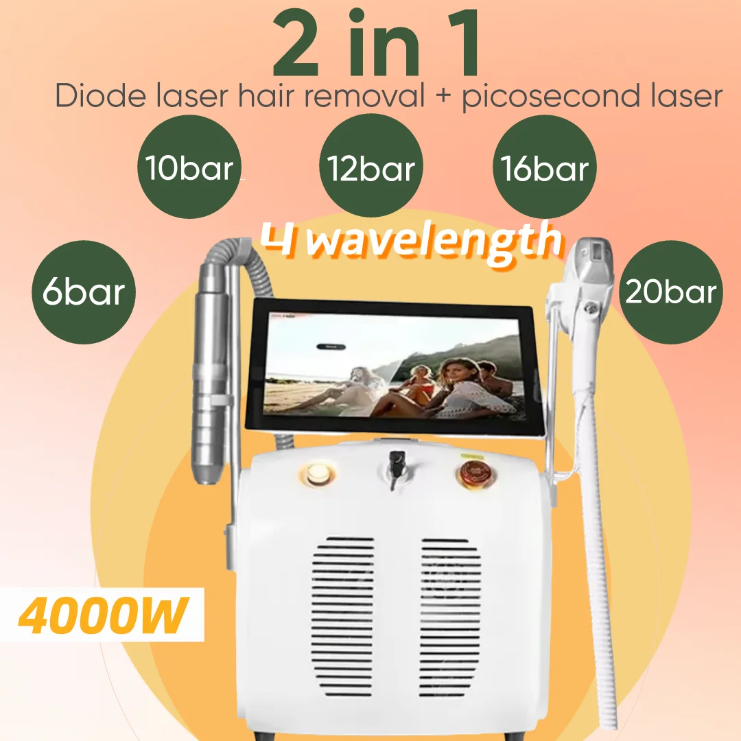 Soprano titanium laser 4000W diode freezing point painless hair removal picosecond laser tattoo removal 2in1 machine laserremova
Soprano titanium laser 4000W diode freezing point painless hair removal picosecond laser tattoo removal 2in1 machine laserremova