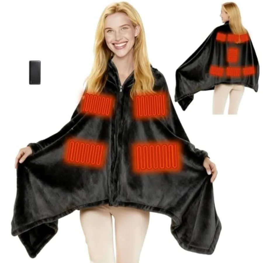Portable Heated Blanket Battery Operated Cordless Heated Shawl for Women Men with Battery and 11 Heating Zones
Portable Heated Blanket Battery Operated Cordless Heated Shawl for Women Men with Battery and 11 Heating Zones