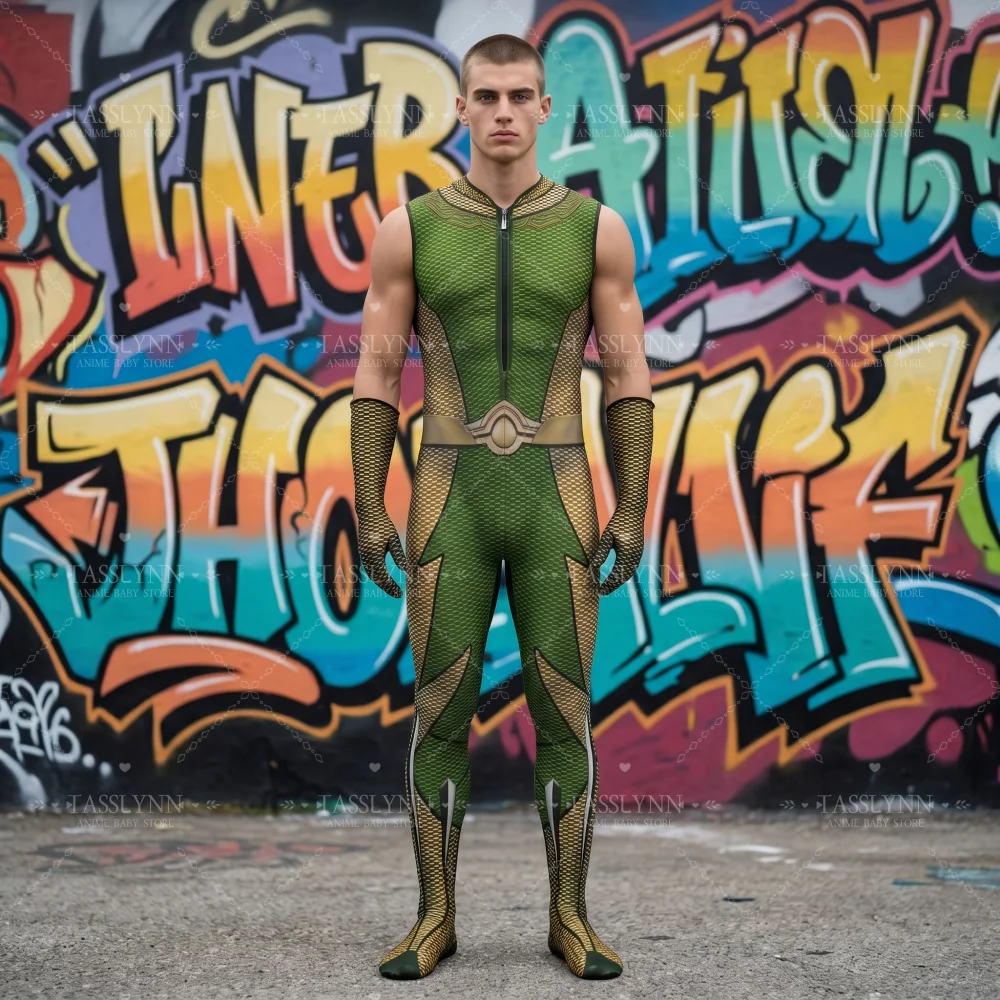 Men's The Deep Cosplay Outfit, Green Sleeveless Scale Print Zentai Suit The Deep Role Play Costume for Men Halloween Cosplay
Men's The Deep Cosplay Outfit, Green Sleeveless Scale Print Zentai Suit The Deep Role Play Costume for Men Halloween Cosplay