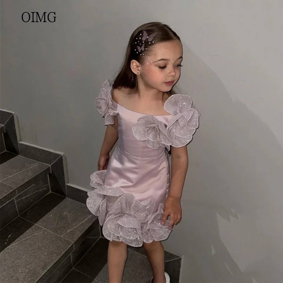 OIMG Cute Glitter 3D Flower Girl Dresses O Neck Wedding Party Dress Knee Length Birthday Dress vestidos de niñas Customized
OIMG Cute Glitter 3D Flower Girl Dresses O Neck Wedding Party Dress Knee Length Birthday Dress vestidos de niñas Customized