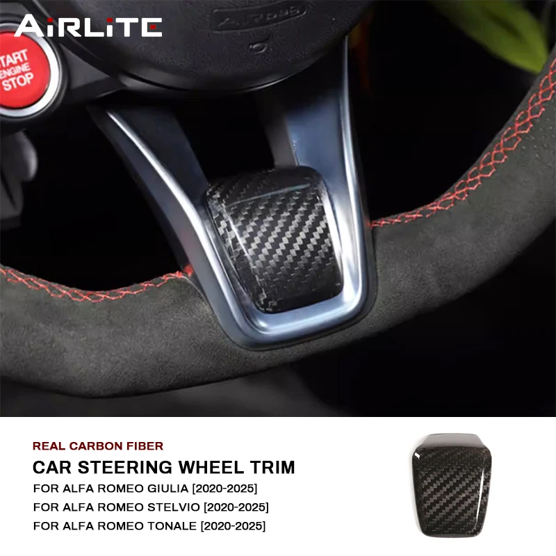 Декоративная накладка на основание рулевого колеса из настоящего карбона для Alfa Romeo Giulia Stelvio Tonale 2020-2025, аксессуары
Декоративная накладка на основание рулевого колеса из настоящего карбона для Alfa Romeo Giulia Stelvio Tonale 2020-2025, аксессуары