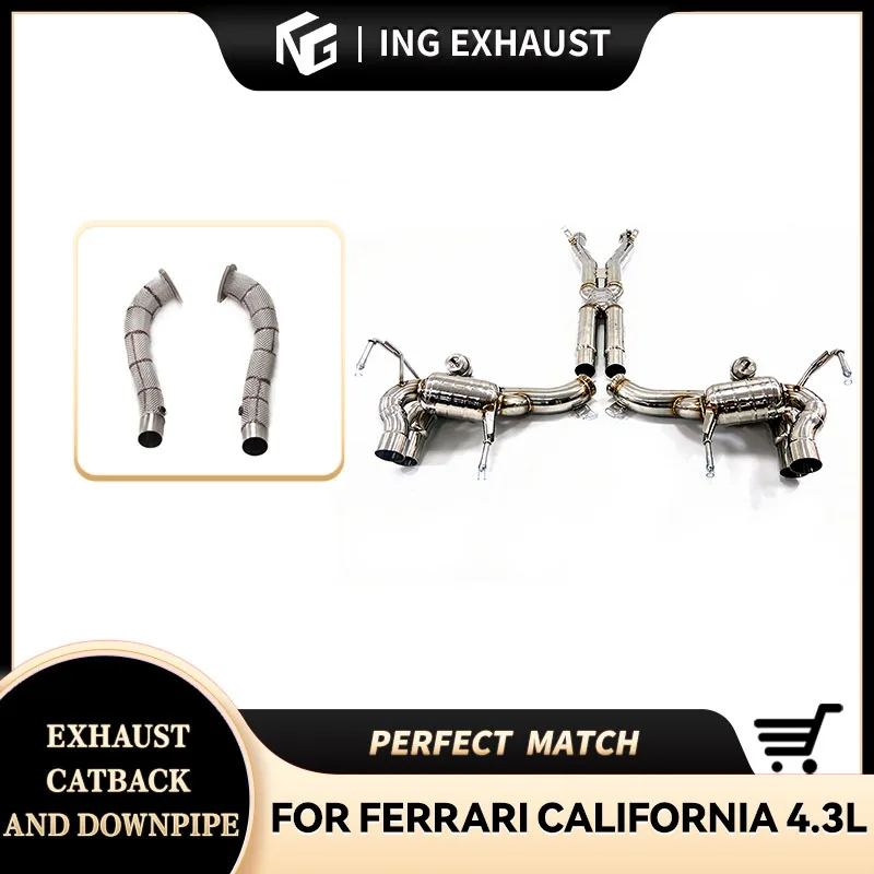 ING 304 Remote Valve x Catback+downpipe for Ferrari California 4.3L Customize Power pipe cleaner Exhaust Accessories
ING 304 Remote Valve x Catback+downpipe for Ferrari California 4.3L Customize Power pipe cleaner Exhaust Accessories