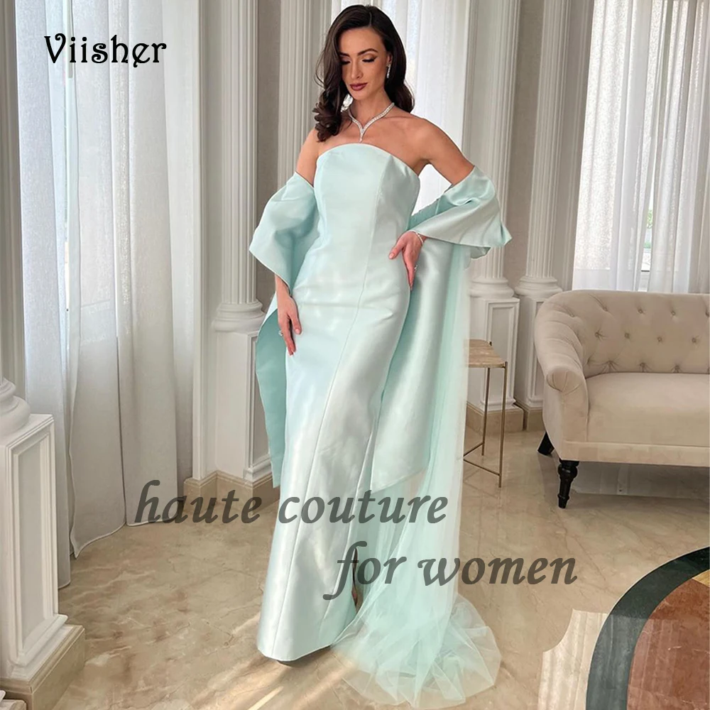 Mint Green Satin Mermaid Evening Dresses with Jacket Strapless Long Formal Prom Dress Floor Length Arabic Dubai Party Gowns
Mint Green Satin Mermaid Evening Dresses with Jacket Strapless Long Formal Prom Dress Floor Length Arabic Dubai Party Gowns