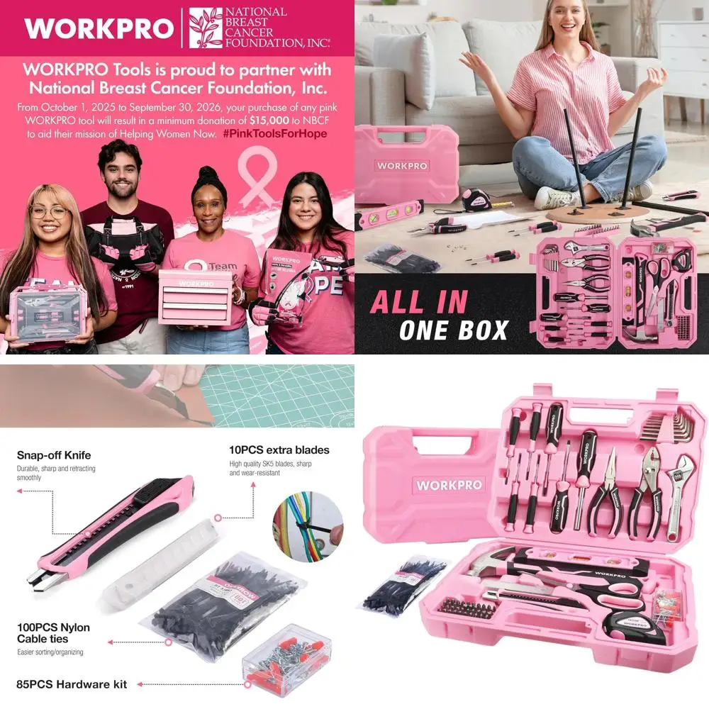 Набор инструментов для женщин, 258 предметов, розовый: необходимые инструменты для ремонта и обслуживания дома
Набор инструментов для женщин, 258 предметов, розовый: необходимые инструменты для ремонта и обслуживания дома