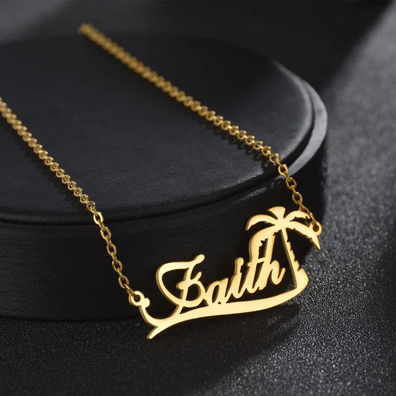 Fashion Stainless Steel Coconut Tree Customized Name Necklace European American Personalized Letter Pendant Jewelry DROPSHIPPING
Fashion Stainless Steel Coconut Tree Customized Name Necklace European American Personalized Letter Pendant Jewelry DROPSHIPPING