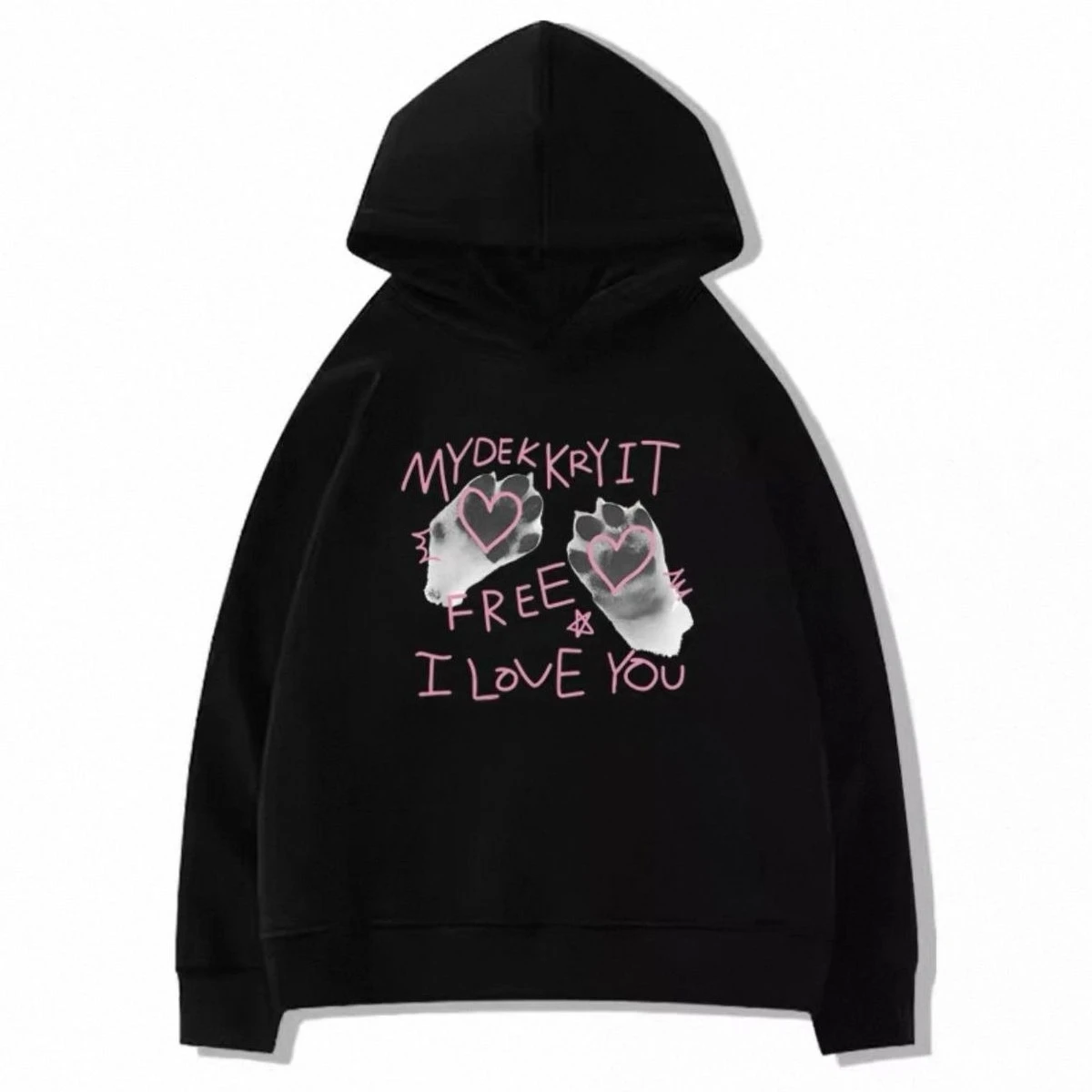 Креативные кошачьи когти в сочетании с буквами, модные черно-белые свободные повседневные толстовки с капюшоном, подходящие для детей с капюшоном
Креативные кошачьи когти в сочетании с буквами, модные черно-белые свободные повседневные толстовки с капюшоном, подходящие для детей с капюшоном