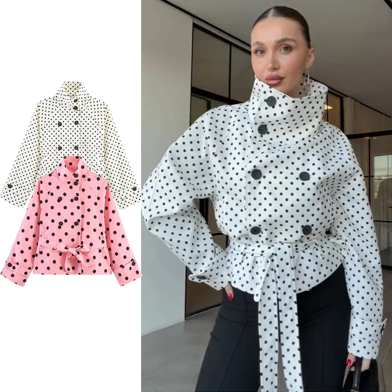 Jackets Women's Spring 2026 New Fashion Beige Polka-dot Elegant high-necked Warm Jackets Women Street Unique Spring Travel Coats
Jackets Women's Spring 2026 New Fashion Beige Polka-dot Elegant high-necked Warm Jackets Women Street Unique Spring Travel Coats
