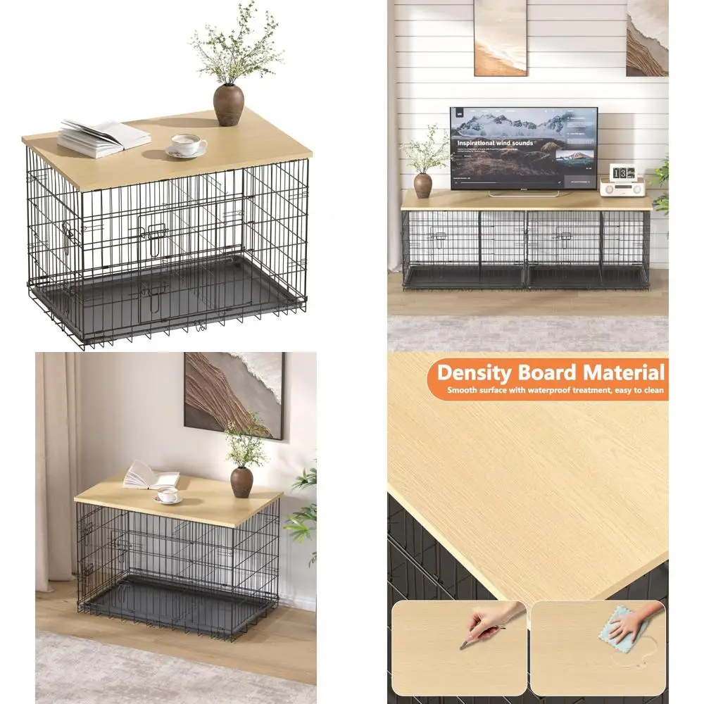 Wooden Dog Crate Topper for 24 to 48 Inch Cages - Customizable Kennel Cover and Countertop Extension
Wooden Dog Crate Topper for 24 to 48 Inch Cages - Customizable Kennel Cover and Countertop Extension