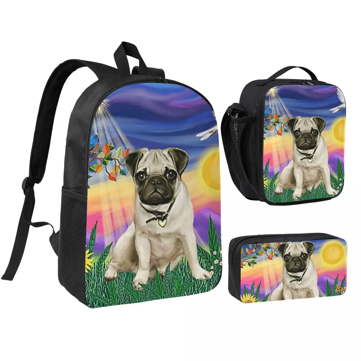 Twilight With A Pug Backpack Student BookBag School Bag Shoulder Bags 3ps Insulated Lunch Bag Pencil Case
Twilight With A Pug Backpack Student BookBag School Bag Shoulder Bags 3ps Insulated Lunch Bag Pencil Case
