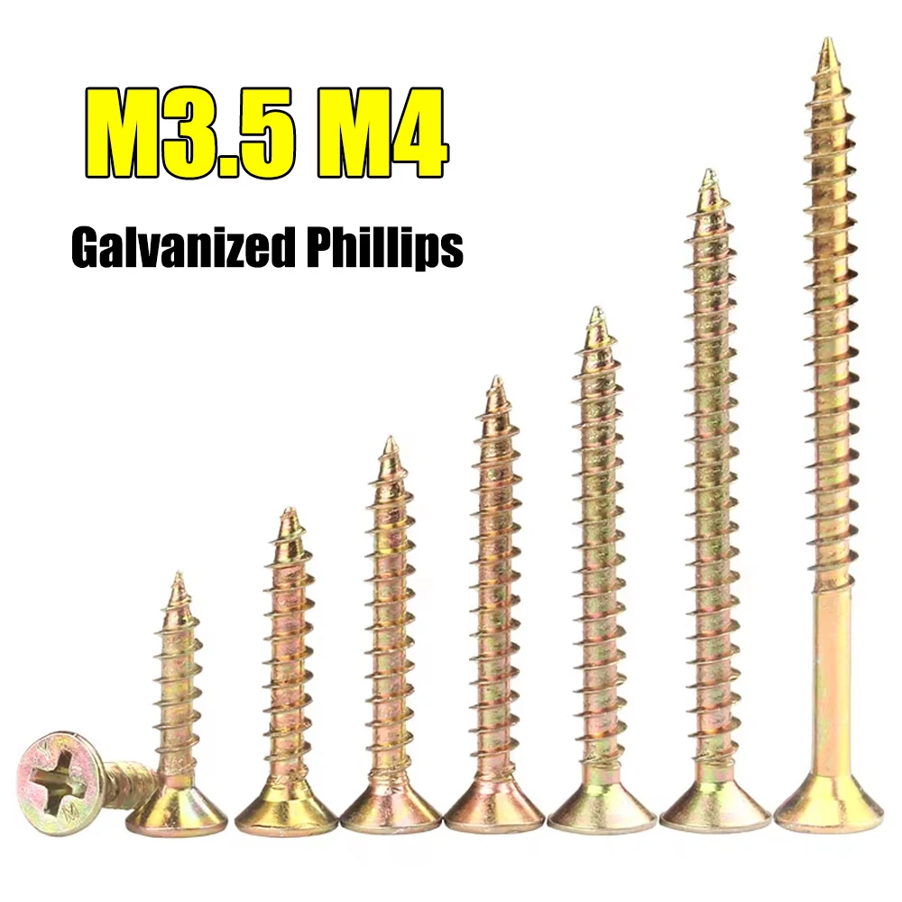 Phillips M3.5 M4 Galvanized Cross Flat Head Self Tapping Screw Countersunk Head Wood Screws Color Zinc Plated
Phillips M3.5 M4 Galvanized Cross Flat Head Self Tapping Screw Countersunk Head Wood Screws Color Zinc Plated