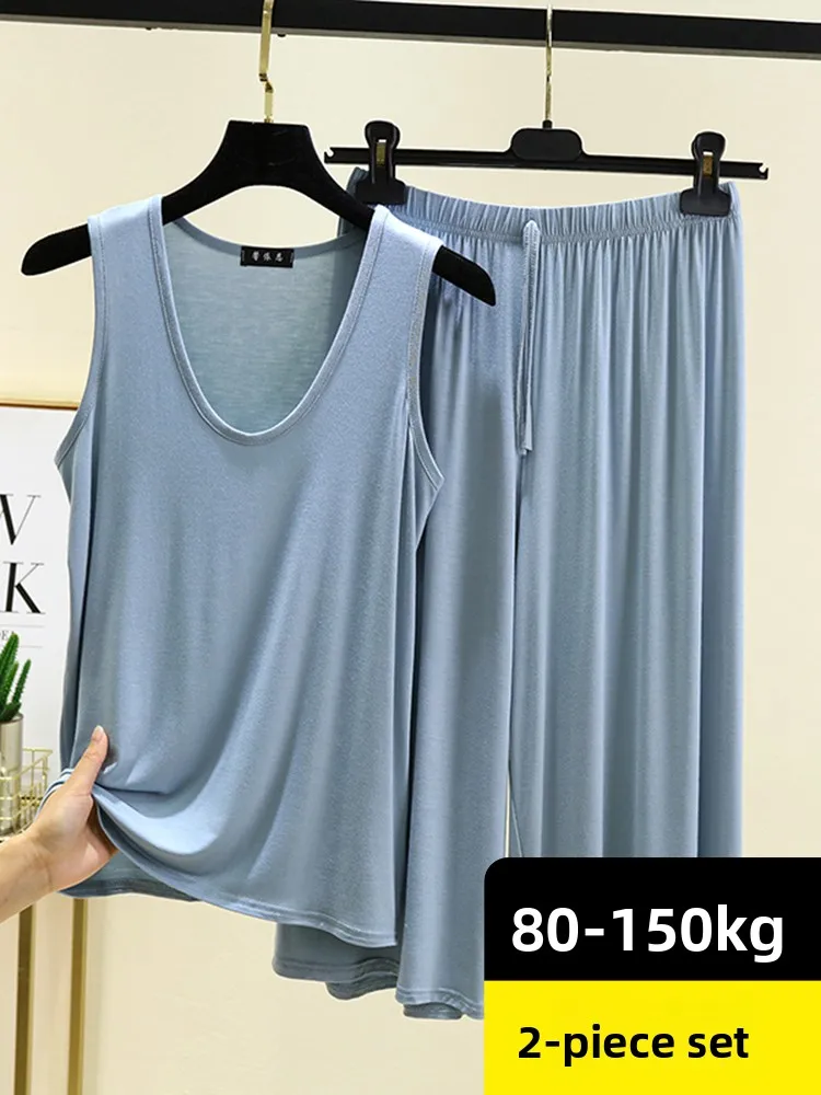 Modal U-Neck Sleepwear Vest Women Summer Thin Home Clothes Set Can Be Worn outside Loose Large Size Two-Piece Set Home Comfort
Modal U-Neck Sleepwear Vest Women Summer Thin Home Clothes Set Can Be Worn outside Loose Large Size Two-Piece Set Home Comfort