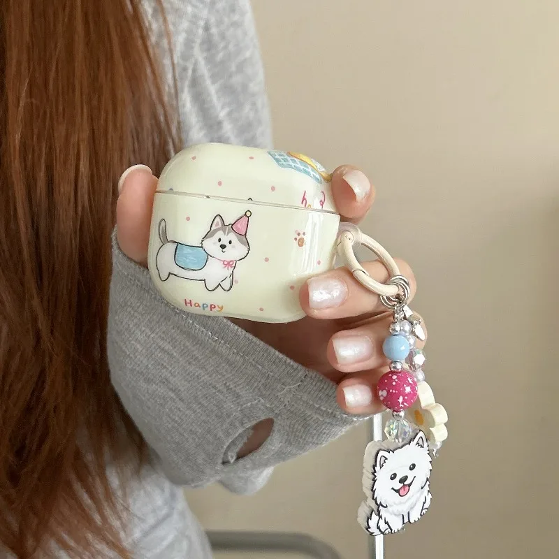 Kawaii Happy Dog Pattern Case With Beaded Keychain Charm Anti-scratch Glossy Cover For AirPods 4 3 2 1 Pro2 Pro 3 Cute Protector
Kawaii Happy Dog Pattern Case With Beaded Keychain Charm Anti-scratch Glossy Cover For AirPods 4 3 2 1 Pro2 Pro 3 Cute Protector