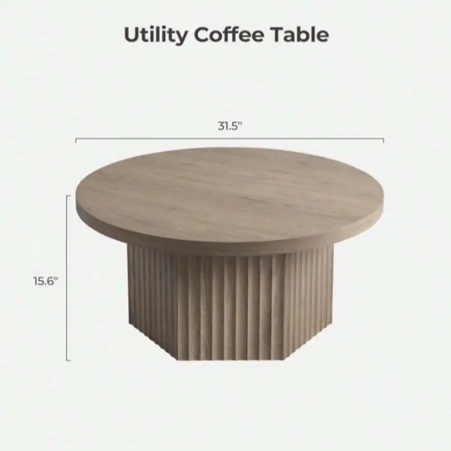 32 Inch Grey Alder Round Coffee Table, Modern Fluted Circle Center Table With Storage, Accent Tea Dining Table For Apartment
32 Inch Grey Alder Round Coffee Table, Modern Fluted Circle Center Table With Storage, Accent Tea Dining Table For Apartment
