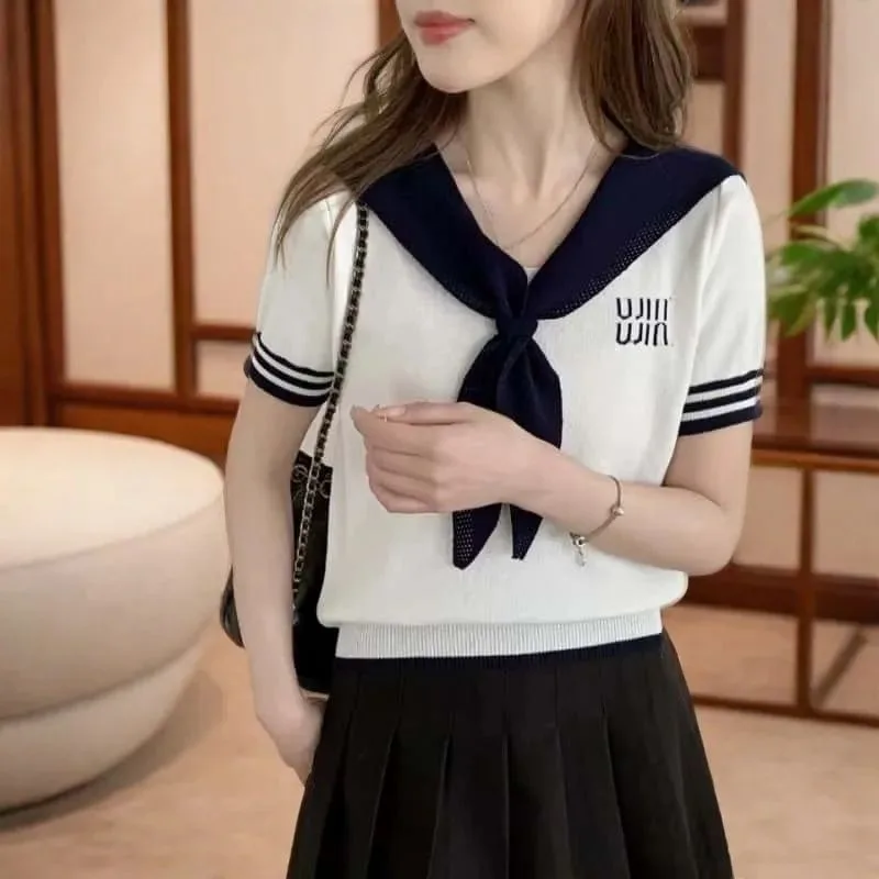 Женская одежда, летняя модная повседневная вязаная одежда с вышивкой, женская универсальная одежда с темпераментом, тонкая искусственная одежда с короткими рукавами из двух предметов
Женская одежда, летняя модная повседневная вязаная одежда с вышивкой, женская универсальная одежда с темпераментом, тонкая искусственная одежда с короткими рукавами из двух предметов