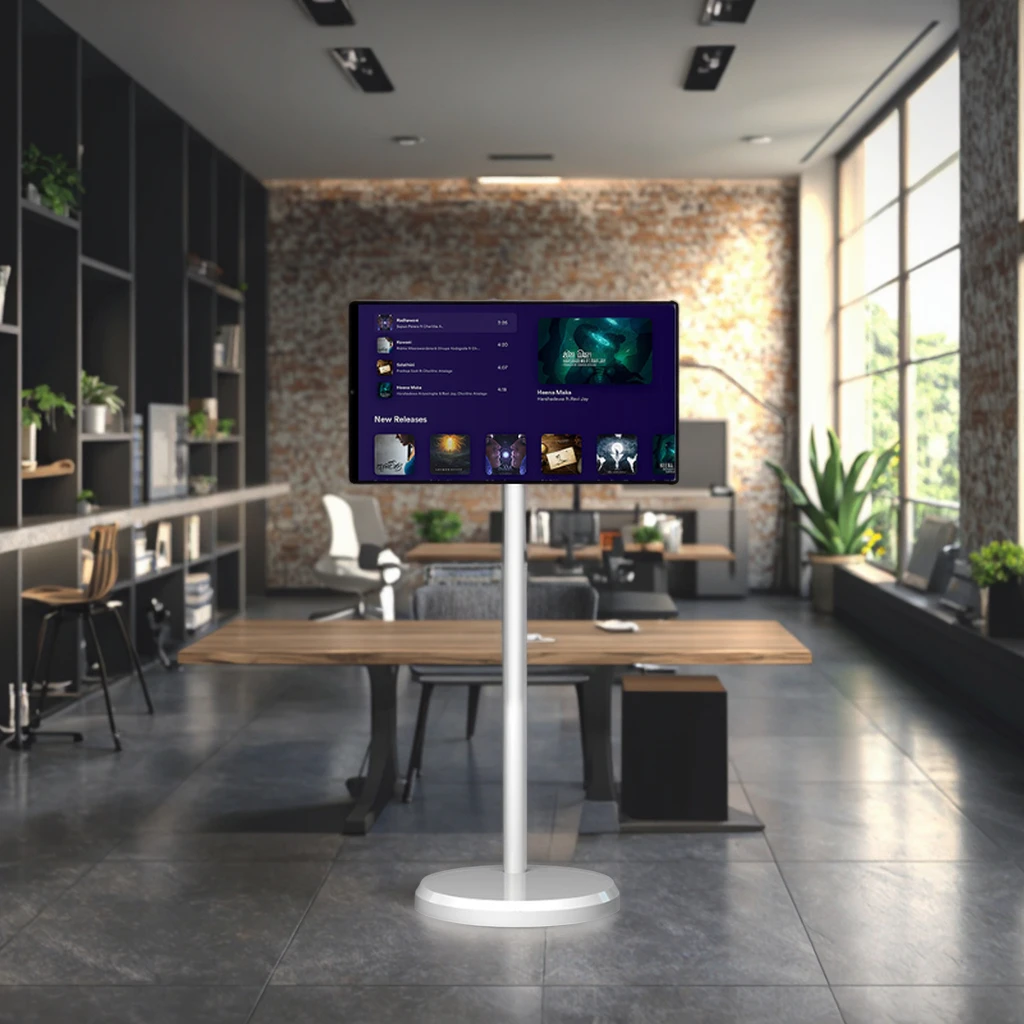 21.5 Inch Interactive Live Streaming Tv 21.5" Multi Touch Lcd Advertising Screen Battery Power Google Tv Portable Tv on Wheels
21.5 Inch Interactive Live Streaming Tv 21.5" Multi Touch Lcd Advertising Screen Battery Power Google Tv Portable Tv on Wheels