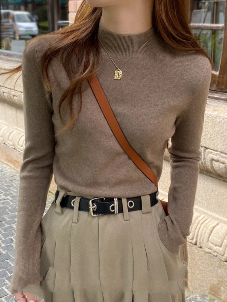 Autumn Winter Mock Neck Women Pullover Sweater Vintage Basic Knitted Cashmere Tops Casual Slim Pullovers Korean Sweaters Jumpers
Autumn Winter Mock Neck Women Pullover Sweater Vintage Basic Knitted Cashmere Tops Casual Slim Pullovers Korean Sweaters Jumpers