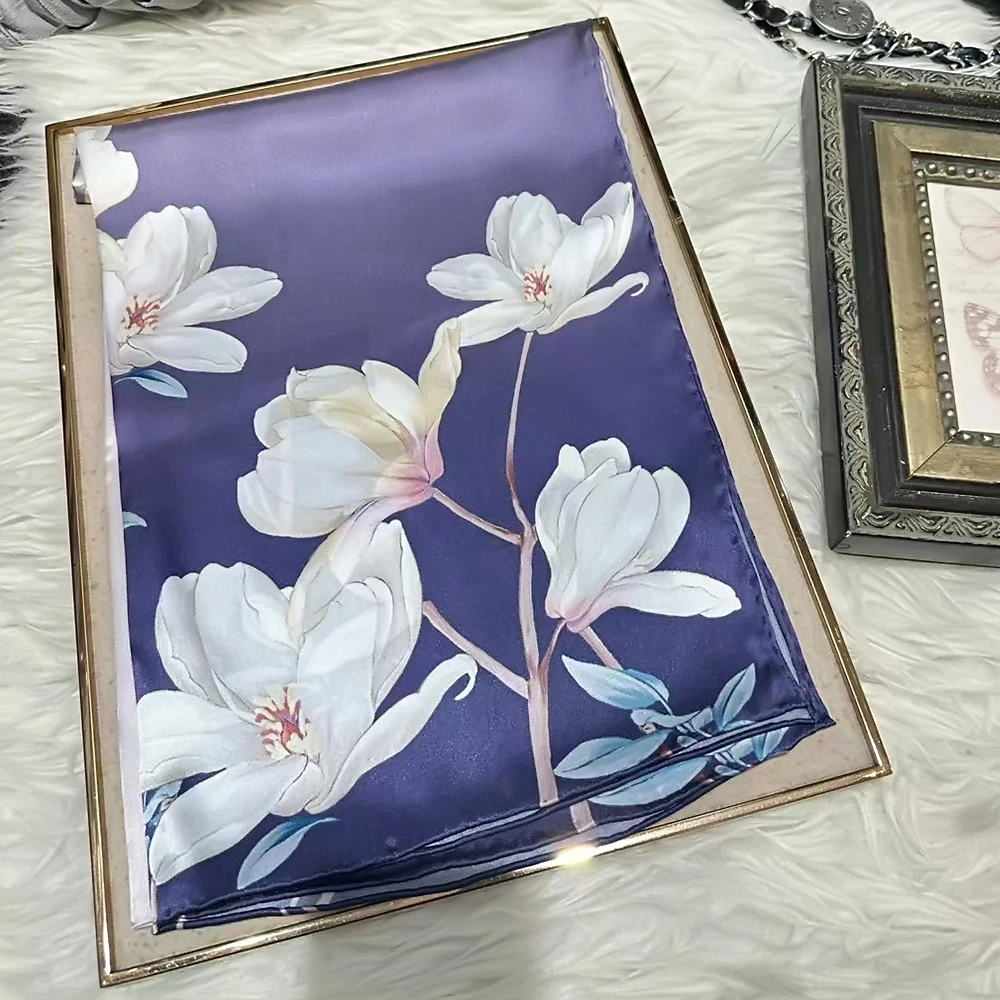 Purple 100% Silk Women's Scarves Shawl Printed Fall Winter Brand Long Neck Scarf Wrap Fashion Floral Design Silk Hair Scarf Cape
Purple 100% Silk Women's Scarves Shawl Printed Fall Winter Brand Long Neck Scarf Wrap Fashion Floral Design Silk Hair Scarf Cape
