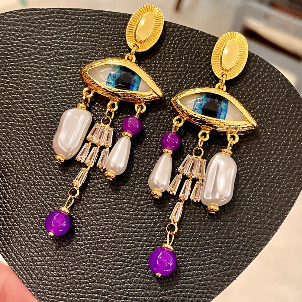 Women Vintage Devil's Eyes Stud Exaggerated Trendy Earrings Style Imitated Pearl Girls Delicate Tassels Jewelry Gifts
Women Vintage Devil's Eyes Stud Exaggerated Trendy Earrings Style Imitated Pearl Girls Delicate Tassels Jewelry Gifts