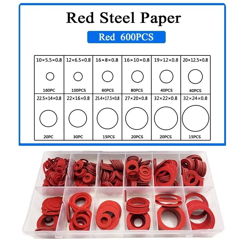 Flat Pad Insulation Washers M5.5/6.5/8/10/12/12.5/14/16 Red Paper Meson Gasket Spacer Insulating Spacers Kit 600pcs/set
Flat Pad Insulation Washers M5.5/6.5/8/10/12/12.5/14/16 Red Paper Meson Gasket Spacer Insulating Spacers Kit 600pcs/set