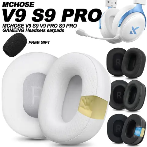Replacement Foam Ear Pads for MCHOSE V9 S9 PRO,V9 PRO S9 PRO mchose x9 Headphones  memory foam Earpads Protein Leather