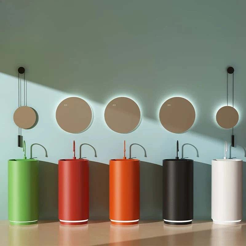 304 stainless steel column Creative Internet celebrity Metal floor type Household Washbasin
304 stainless steel column Creative Internet celebrity Metal floor type Household Washbasin