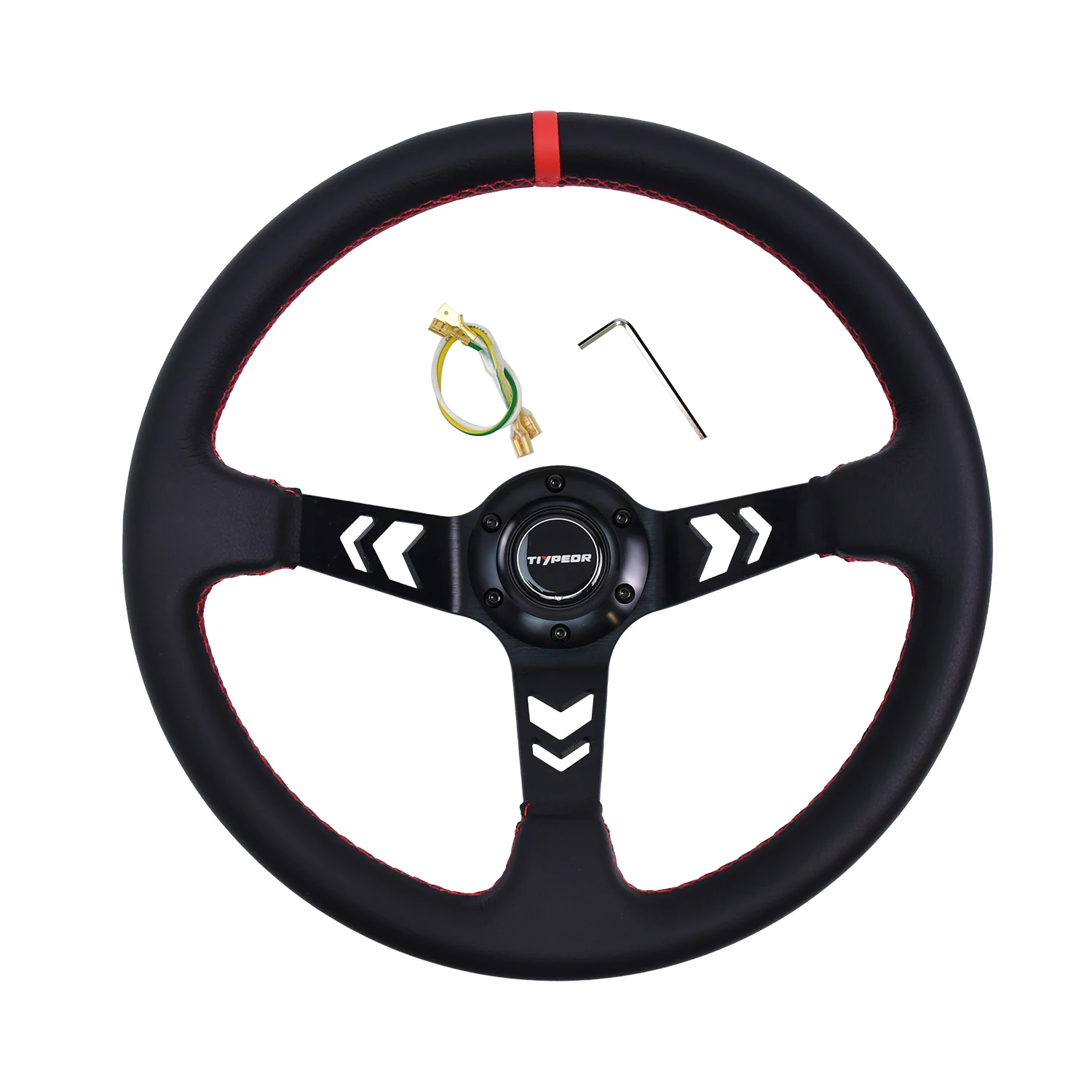 TIYPEOR Universal 14inches 350MM Car Sport Leather Steering Wheel With Red Connector
TIYPEOR Universal 14inches 350MM Car Sport Leather Steering Wheel With Red Connector