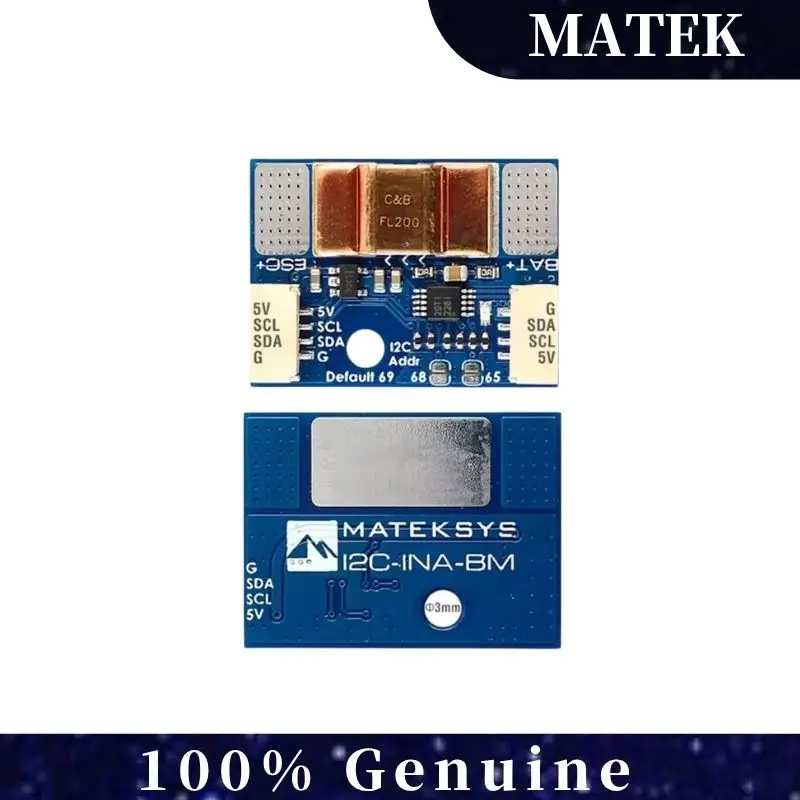 Монитор батареи MatekSys I2C-INA-BM — датчик напряжения и тока I2C для FPV-дрона, анализа мощности БПЛА и модуля телеметрии в реальном времени
Монитор батареи MatekSys I2C-INA-BM — датчик напряжения и тока I2C для FPV-дрона, анализа мощности БПЛА и модуля телеметрии в реальном времени