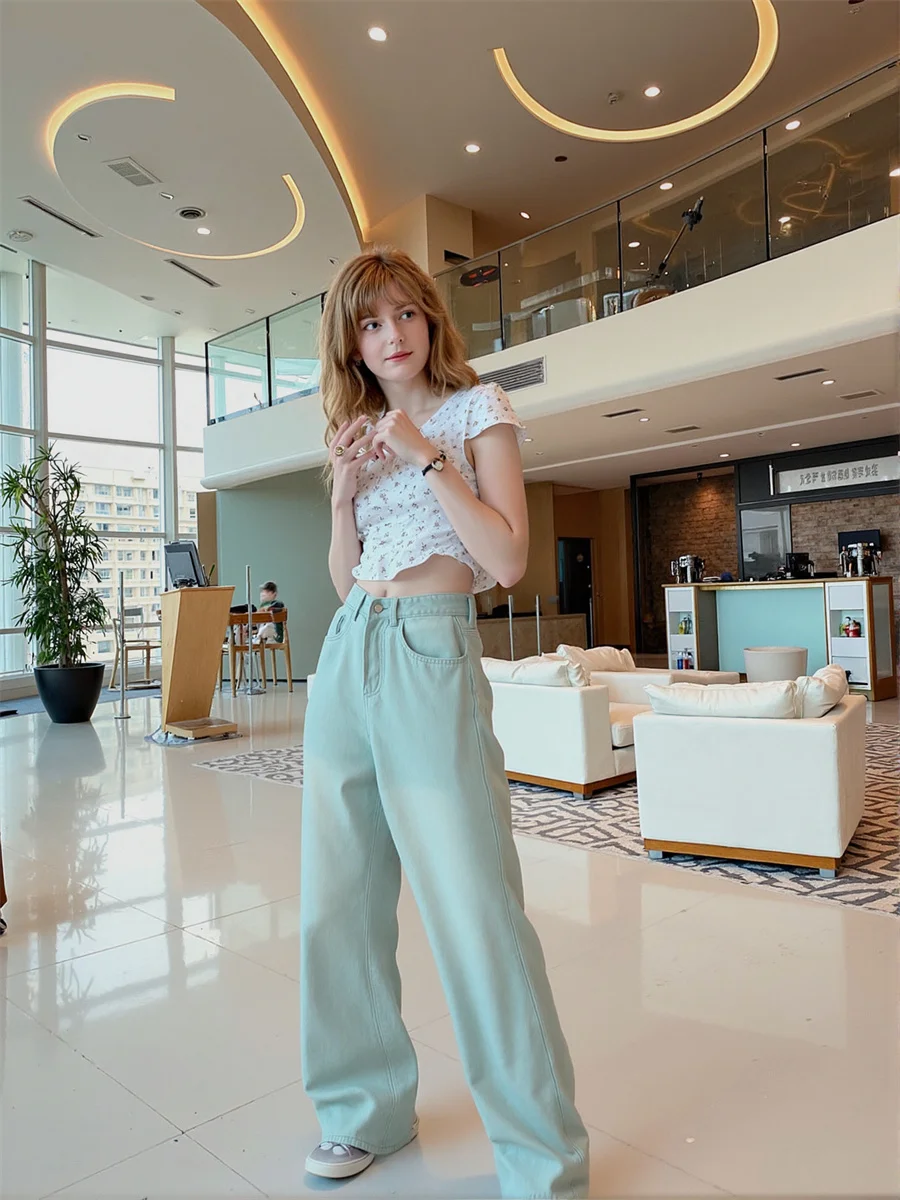 Потертые джинсы с широкими штанинами в пол, женские классические прямые джинсы в американском стиле, свободная посадка, винтажные синие удобные эластичные плиссированные джинсы
Потертые джинсы с широкими штанинами в пол, женские классические прямые джинсы в американском стиле, свободная посадка, винтажные синие удобные эластичные плиссированные джинсы