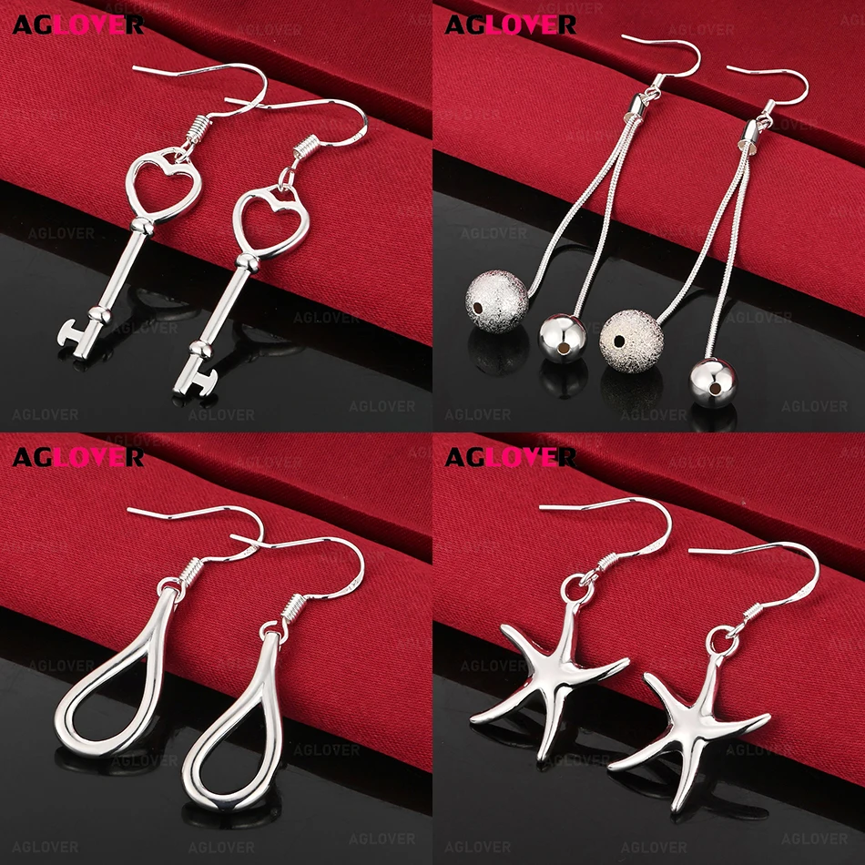 AGLOVER 925 Sterling Silver Smooth Matte Beads Long Earrings Women Cute Elegant Party Wedding Jewelry
AGLOVER 925 Sterling Silver Smooth Matte Beads Long Earrings Women Cute Elegant Party Wedding Jewelry