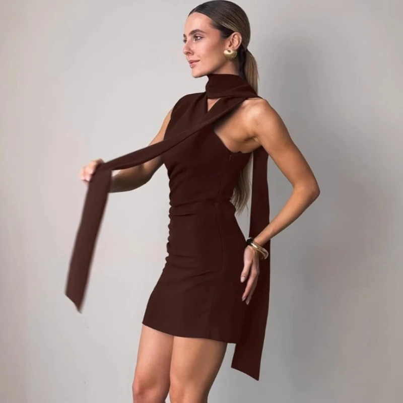 Tsiisd Elegance Lace-Up Diagonal Neck Mini Dress For Women Slim Fashion Sexy Party Evening Dress Female Bodycon Dress New 2026
Tsiisd Elegance Lace-Up Diagonal Neck Mini Dress For Women Slim Fashion Sexy Party Evening Dress Female Bodycon Dress New 2026