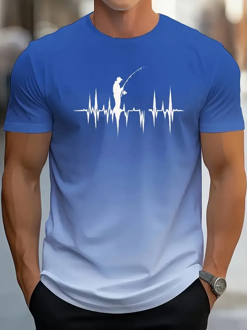 New Men's Casual Gradient Fishing Pattern 3D Print Short Sleeve T-shirt Summer Breathable Sports Outdoor Fishing Enthusiasts Top
New Men's Casual Gradient Fishing Pattern 3D Print Short Sleeve T-shirt Summer Breathable Sports Outdoor Fishing Enthusiasts Top