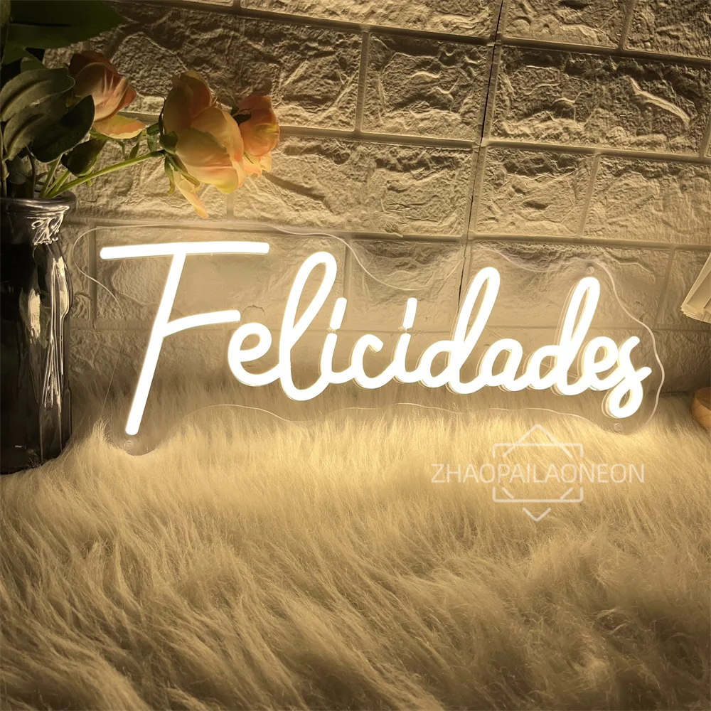Felicidades Neon LED Sign Party Wedding Wall Hanging Light Decor Neon Sign Wedding Bedroom Room Art Decoration Neon Lights USB
Felicidades Neon LED Sign Party Wedding Wall Hanging Light Decor Neon Sign Wedding Bedroom Room Art Decoration Neon Lights USB