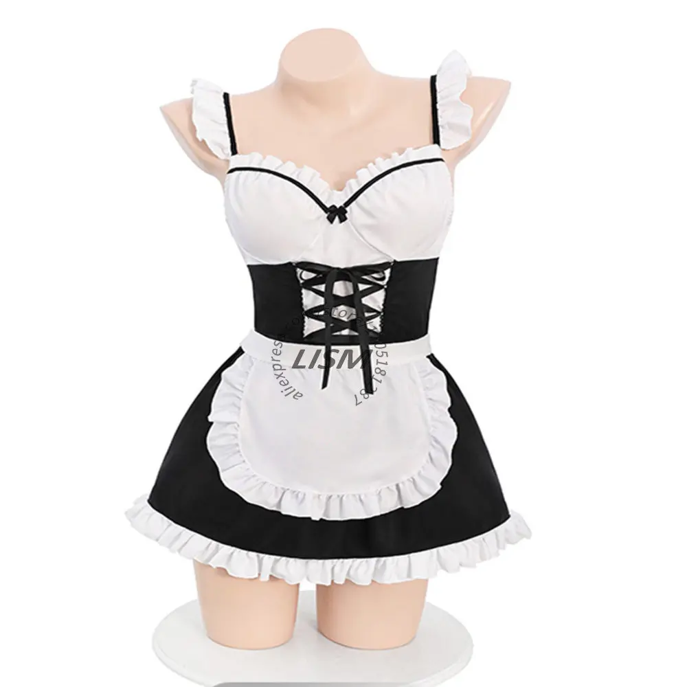 LISM Women's Sexy Ruffle Trim Maid Lingerie Outfit Back Bow Open Side Skirt Cosplay Costume for Role Play
LISM Women's Sexy Ruffle Trim Maid Lingerie Outfit Back Bow Open Side Skirt Cosplay Costume for Role Play