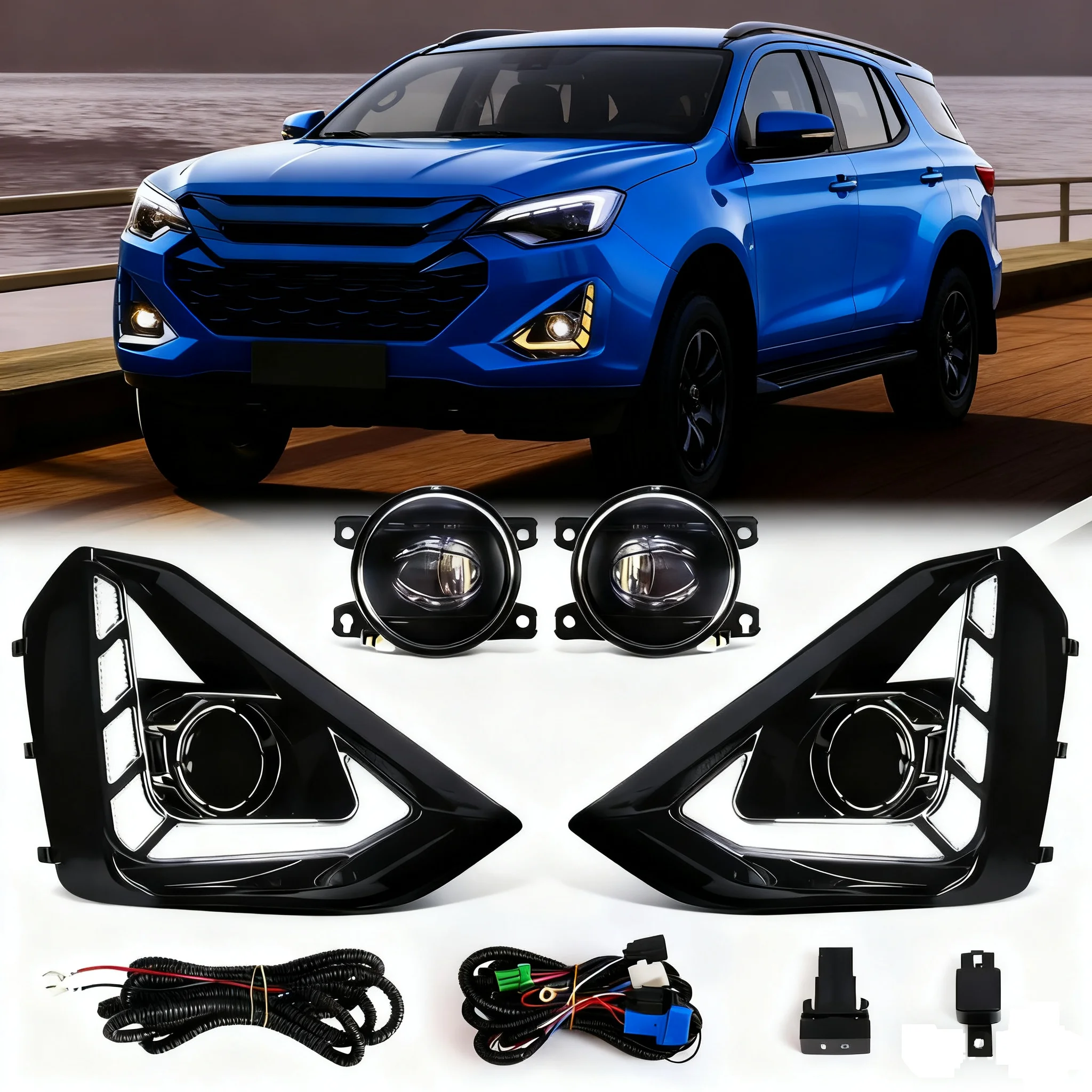 Дневные ходовые огни для Isuzu D-max 2024 2025 DRL, светодиодные противотуманные фары, желтые указатели поворота, водонепроницаемые фары для вождения
Дневные ходовые огни для Isuzu D-max 2024 2025 DRL, светодиодные противотуманные фары, желтые указатели поворота, водонепроницаемые фары для вождения