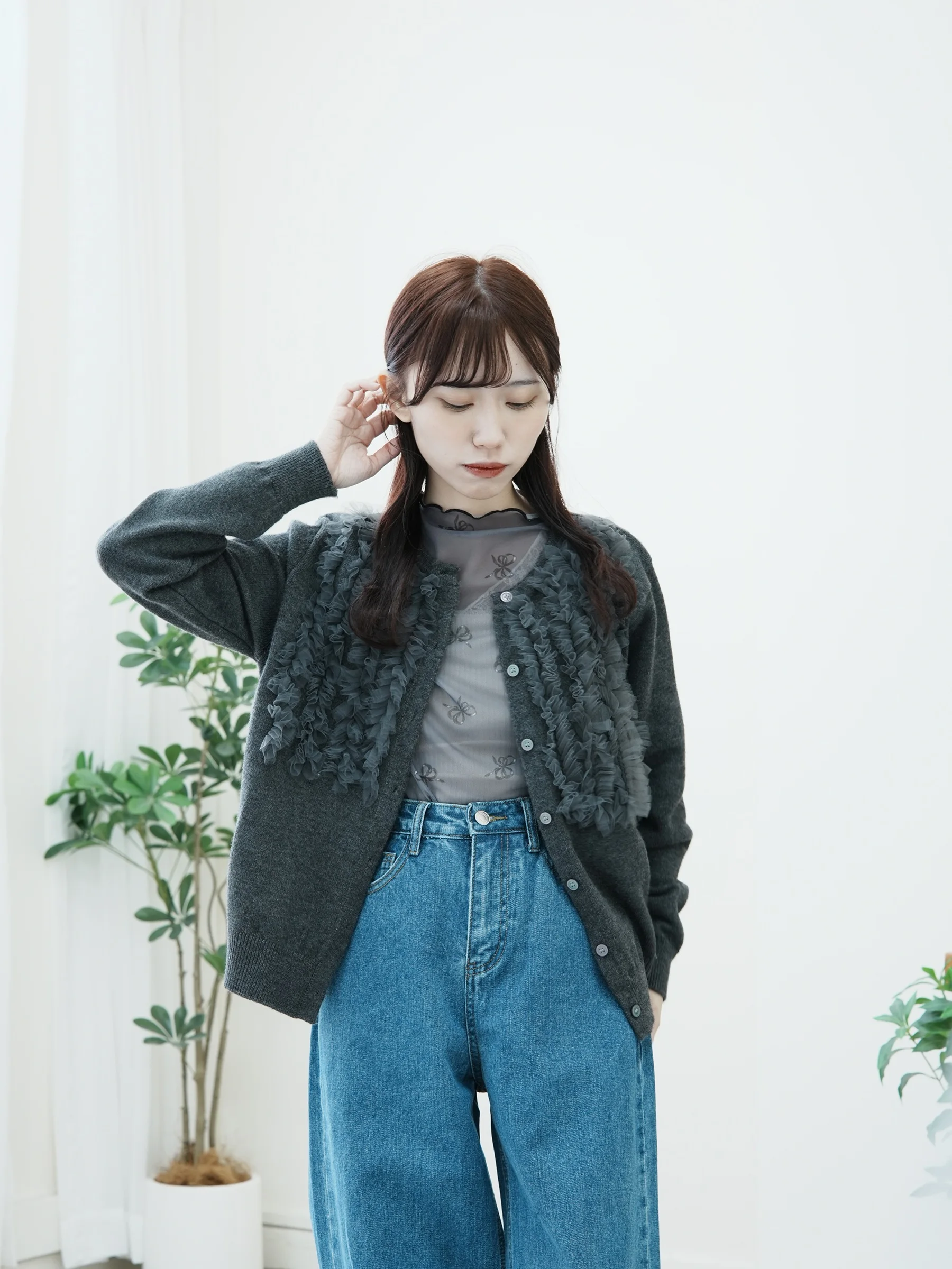 Annuus Spring 2026 New Arrival Knitted Wool Blend Open Cardigan Mesh Lace French Style Women's Fine Gauge Long Sleeve Sw...
Annuus Spring 2026 New Arrival Knitted Wool Blend Open Cardigan Mesh Lace French Style Women's Fine Gauge Long Sleeve Sw...