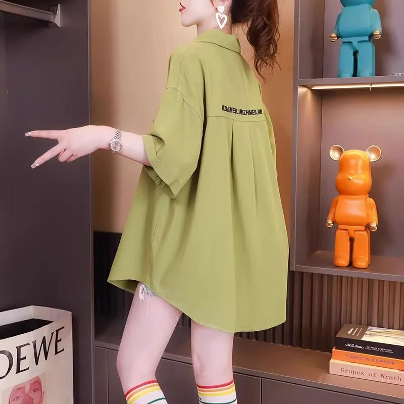 Women's Short Sleeve Shirt Summer Thin Loose Breathable Sun Protection Outerwear Cardigan Trendy Polyester Fiber Collar
Women's Short Sleeve Shirt Summer Thin Loose Breathable Sun Protection Outerwear Cardigan Trendy Polyester Fiber Collar