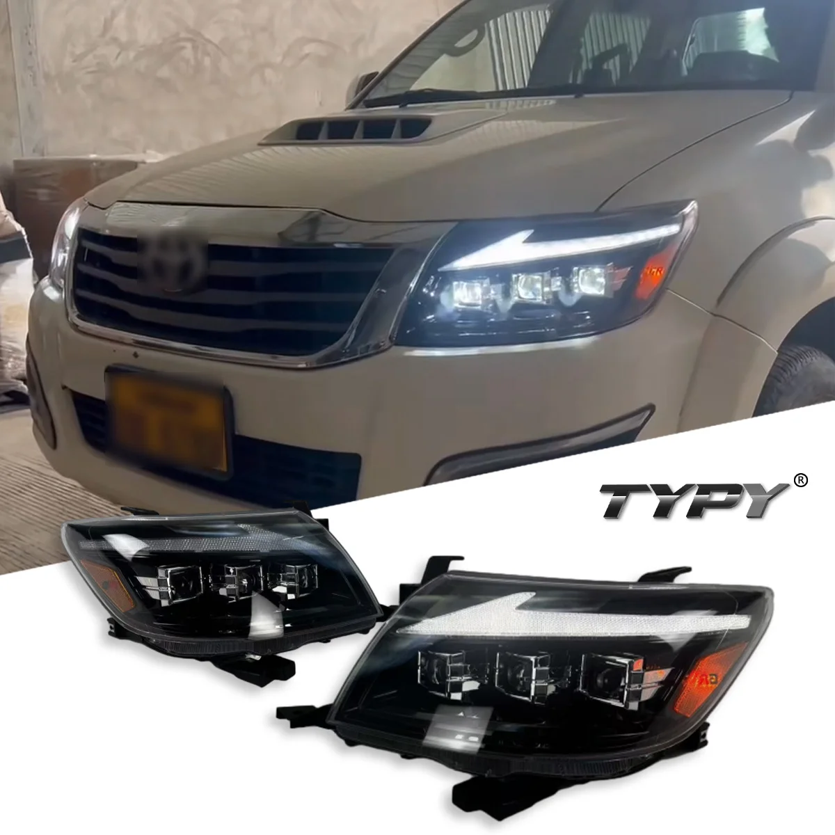 TYPY автомобильная фара для Toyota Hilux Vigo 2014-2014, обновление, модифицированная для нового DRL, динамический указатель поворота, светодиодная фара, автоаксессуары
TYPY автомобильная фара для Toyota Hilux Vigo 2014-2014, обновление, модифицированная для нового DRL, динамический указатель поворота, светодиодная фара, автоаксессуары