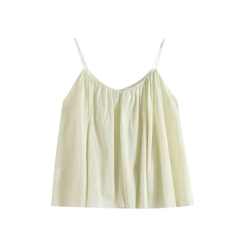 Women's new fashion vacation style casual versatile pleated camisole top retro sleeveless backless women's vest chic top Skazi
Women's new fashion vacation style casual versatile pleated camisole top retro sleeveless backless women's vest chic top Skazi