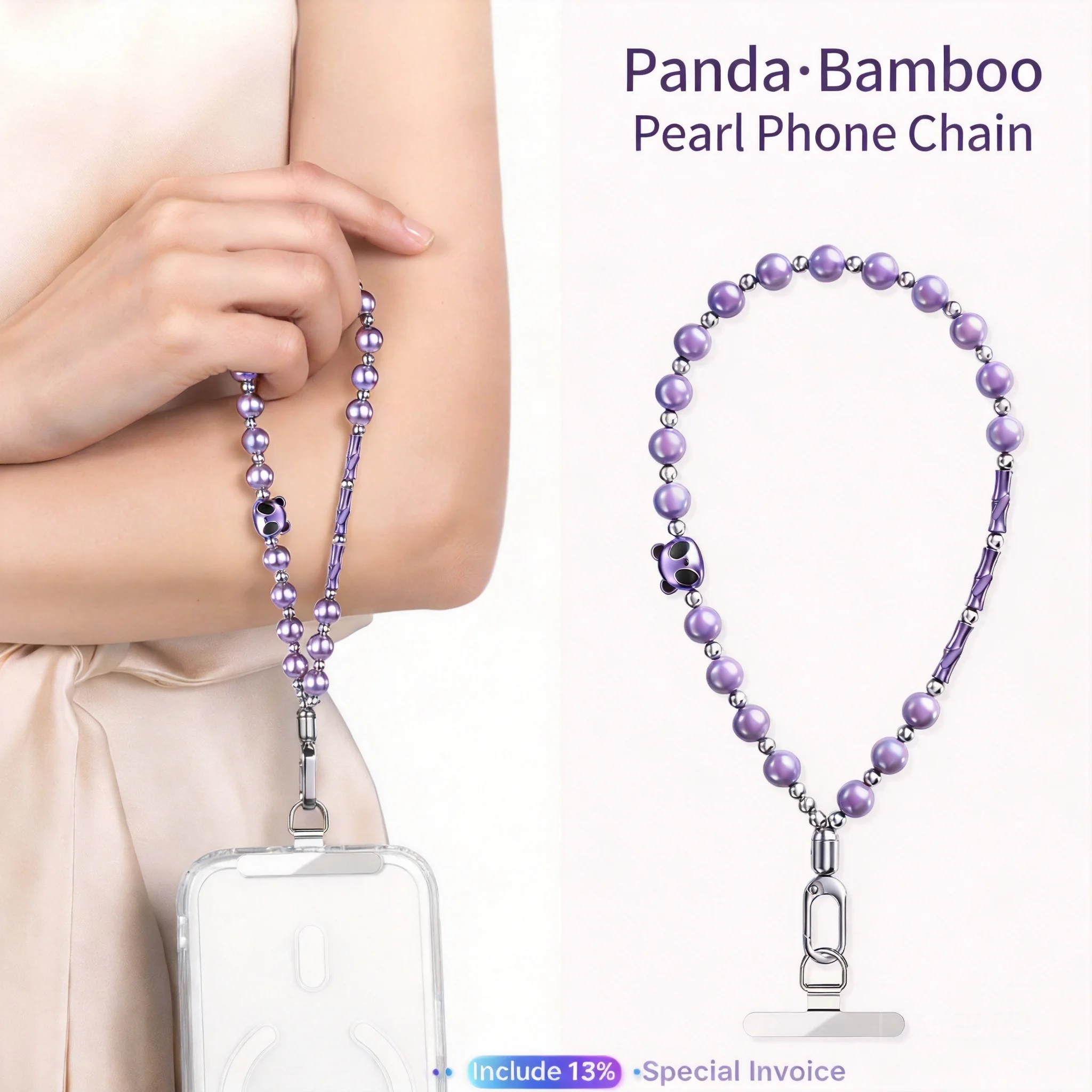 Chinese Style Lucky Panda Purple Pearl Beaded Short Wrist Phone Lanyard Anti Loss Strap With Gasket For Women Cute Decorative
Chinese Style Lucky Panda Purple Pearl Beaded Short Wrist Phone Lanyard Anti Loss Strap With Gasket For Women Cute Decorative