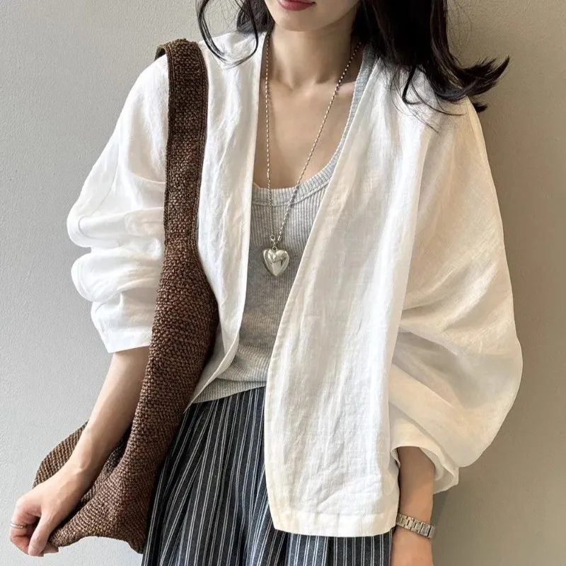 Women Summer Vintage Simplicity Office Lady Solid Color Long Sleeve Sunscreen Shirt Ladies Fashion Trend Cardigan Coat Tops
Women Summer Vintage Simplicity Office Lady Solid Color Long Sleeve Sunscreen Shirt Ladies Fashion Trend Cardigan Coat Tops