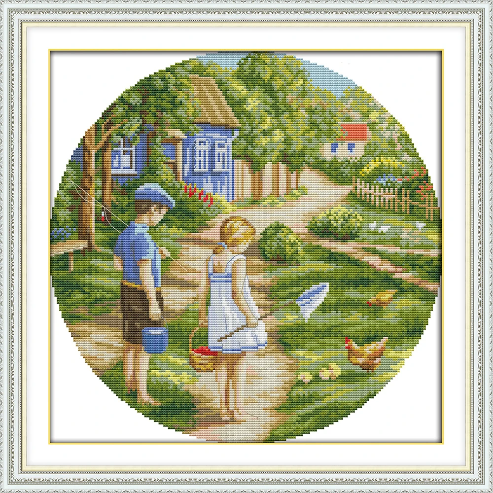 Cross-stitch Complete Set Childhood Sweethearts Kit Stamped Printed Counted Unprinted Cloth DMC Needlework Home Decor
Cross-stitch Complete Set Childhood Sweethearts Kit Stamped Printed Counted Unprinted Cloth DMC Needlework Home Decor