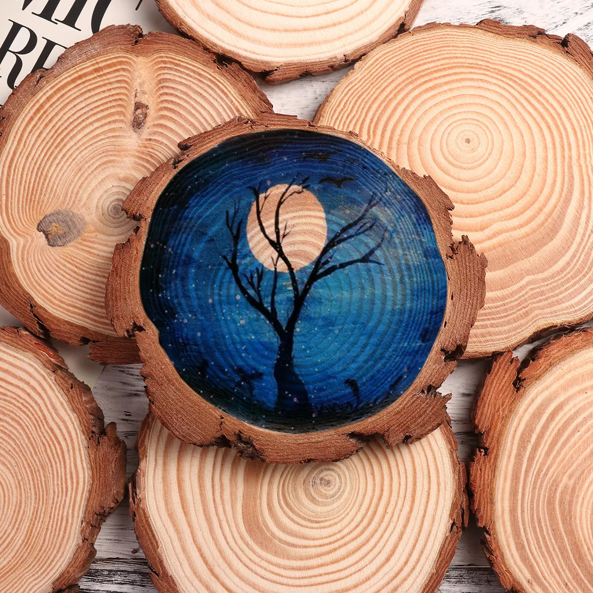 10Pcs Raw Wood Discs 10-12Cm Round Log Slices with Natural Bark Edge Smooth Polished Both Sides Ideal for Wedding Decor Crafting
10Pcs Raw Wood Discs 10-12Cm Round Log Slices with Natural Bark Edge Smooth Polished Both Sides Ideal for Wedding Decor Crafting