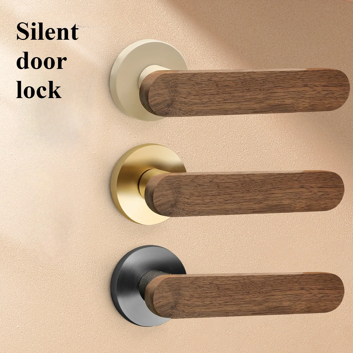 Luxury-lite walnut door lock for silent indoor use in domestic bedrooms. New Chinese-style split room door wooden door handle.
Luxury-lite walnut door lock for silent indoor use in domestic bedrooms. New Chinese-style split room door wooden door handle.