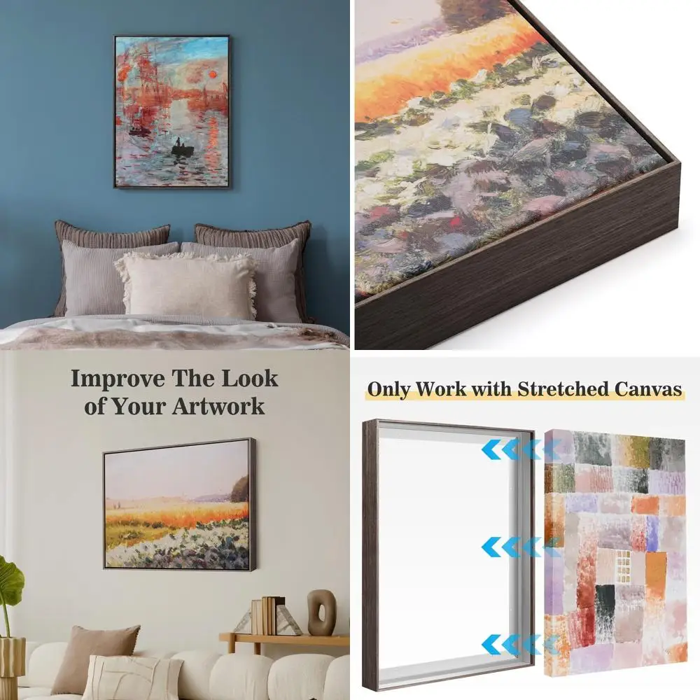 36x48 Inch DIY Metal Floater Frame for Oil Paintings, Dark Brown, Suitable for Gallery and Home Decor
36x48 Inch DIY Metal Floater Frame for Oil Paintings, Dark Brown, Suitable for Gallery and Home Decor