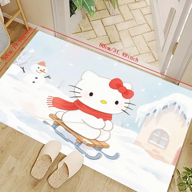 1 шт., милый зимний коврик «Hello Kitty», снеговик, праздничный рождественский коврик с героями мультфильмов для гостиной, спальни, кухни, Bathr 
1 шт., милый зимний коврик «Hello Kitty», снеговик, праздничный рождественский коврик с героями мультфильмов для гостиной, спальни, кухни, Bathr