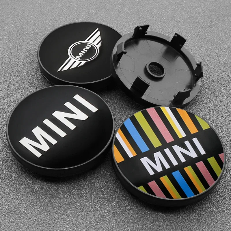 4pcs 56+60mm Car Wheel Hub Center Caps Rim Cover Badge Emblem Stickers For MINI Cooper One S JCW R55 R56 F55 F56 R57 R58 R59 R60
