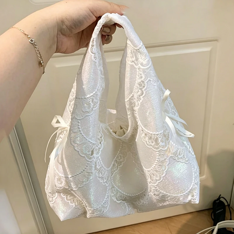 Luxury French Ballet Style Shoulder Bag For Women Romantic Pearl Tulle Lace Handbag Large Capacity Casual Elegant Underarm Bags
Luxury French Ballet Style Shoulder Bag For Women Romantic Pearl Tulle Lace Handbag Large Capacity Casual Elegant Underarm Bags