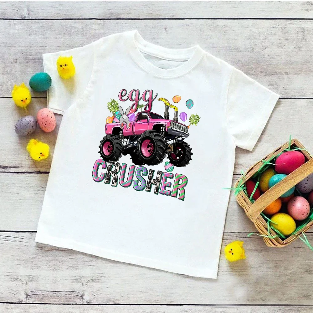 Egg Crusher Truck Print Kids T-shirts Toddler Outfits Tee Girl Boy Clothes Easter Party Child Shirt Gift Children White Shirts
Egg Crusher Truck Print Kids T-shirts Toddler Outfits Tee Girl Boy Clothes Easter Party Child Shirt Gift Children White Shirts